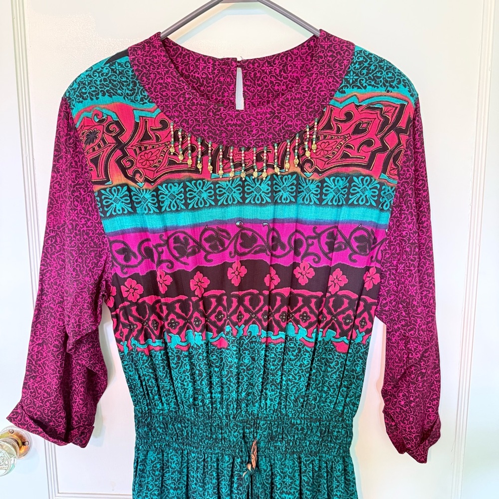Vintage 1990s Carole Little Boho Maxi Dress - Picture 3 of 9